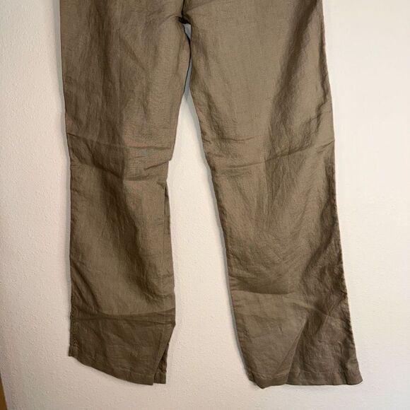 Cynthia Rowley Womens 8 100% Linen Lightweight Solid Khaki Colored Casual Pants - Picture 8 of 10